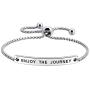 SOUSYOKYOSAM Enjoy The Journey Bracelet Travel Quote Motivational Stainless Steel Jewelry Graduation Gift