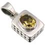 SilverStarJewel Citrine Old Style Pendant 1'' Bijoux 925 Solid Silver