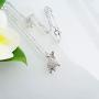 Hiqmic 925 Sterling Silver Cute Dinosaur Stegosaurus Pendant Necklace White Gold Plated Jewelry Gifts for Women 17''_WK99096
