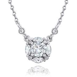 Daring Jewelry 14k Cubic Zirconia Gold Plated Round Cut Solitaire Necklace 16.5 inch + 2'' Extender