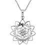 AeraVida Sacred Geometry Lotus Flower of Life Heart Sterling Silver Necklace