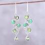 NOVICA Multi-Gem Peridot .925 Sterling Silver Dangle Earrings, Green Sheen