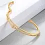 E 18K Gold Plated Bangles Bracelets for Women, Cubic Zirconia, Jewelry Gifts