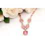 Rose Gold Plated Pink Tulip Flower Statement Necklace