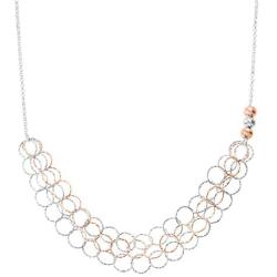 Silpada Plumeria Two-Tone Ringed Necklace in Sterling Silver & 14K Rose Gold Plate, 17'' + 2.5''