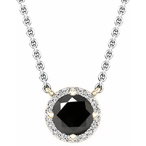 Dazzlingrock Collection 14K Round 6 MM Gemstone & Diamond Ladies Halo Pendant (Silver Chain Included), Rose Gold Dazzlingrock Collection 14K Round 6 MM Gemstone & Diamond Ladies Halo Pendant (Silver Chain Included), Rose Gold
