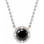 Dazzlingrock Collection 14K Round 6 MM Gemstone & Diamond Ladies Halo Pendant (Silver Chain Included), Rose Gold