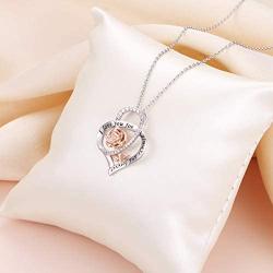 Rose Flower Necklaces S925 Sterling Silver Love Gifts for Girlfriend Wife Rose Jewelry Anniversary Valentines Day Birthday Gifts for Mom