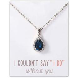 A+O Bridesmaid Jewelry Gift, Blue Sapphire Jewelry