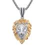 BBBGEM Mens Titanium Steel Animal Jewelry Tiger/Lion Head/Snake/Viking Wolf Pendant Necklace Punk Rock Men Jewelry, 24'' Link Chain,Gift Box Included