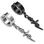 YC_jewelry Men Women Stainless Steel Skull Dangle Hinged Hoop Earrings Piercing Hoop Huggie Dangle Drop Earrings for Men Women