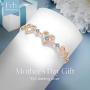 CDE Forever Love Heart Birthstone Bracelet for Women 925 Sterling Silver Charm Bracelet Adjustable with 5A Cubic Mothers Day Jewelry Gift Birthday Gift for Mom Women Wife Girls Her