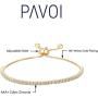 PAVOI 14K Gold Plated Cubic Zirconia Classic Tennis Bracelet for Women | Adjustable Slider