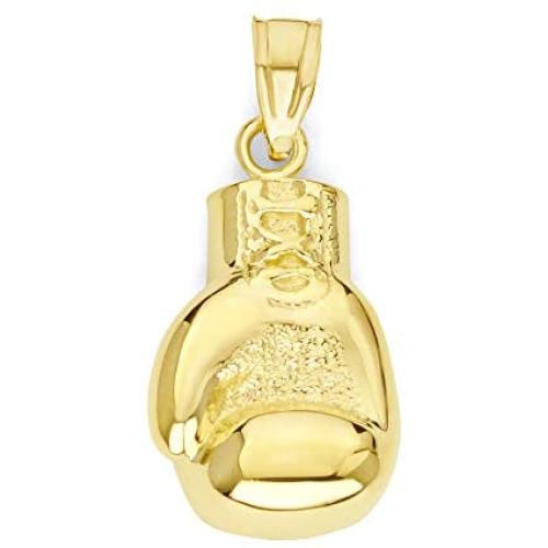 10k Real Solid Gold Boxing Glove Pendant, Fighter Sports Jewelry for Boxers Tournament Prize Charm