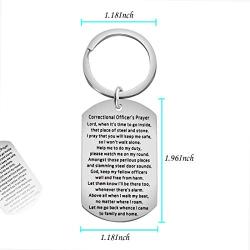 POTIY Correctional Officer Prayer Jewelry Correctional Officer Dog Tag Keychain Christian Gift Religious Jewelry Gift from Correctional Officer Mom Wife Daughter