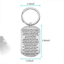 POTIY Correctional Officer Prayer Jewelry Correctional Officer Dog Tag Keychain Christian Gift Religious Jewelry Gift from Correctional Officer Mom Wife Daughter