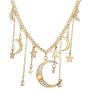 JczR.Y Fashion Bohemia Gold Color Crystal Star Moon Tassel Pendant Necklaces for Women Party Jewelry Accessories