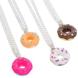 MJartoria Best Friend Necklaces Colorful Doughnut Best Friends Forever Friendship BFF Necklaces Set of 4 Gifts for Girls