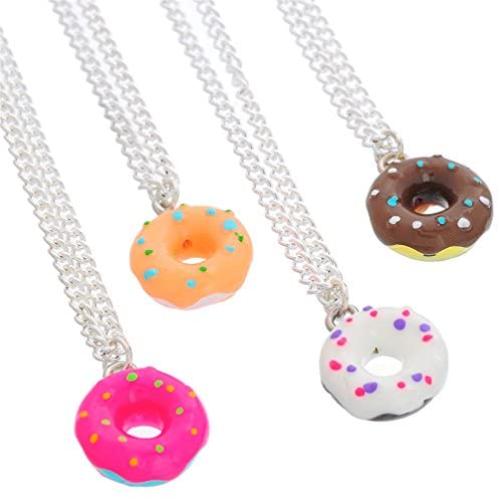 MJartoria Best Friend Necklaces Colorful Doughnut Best Friends Forever Friendship BFF Necklaces Set of 4 Gifts for Girls