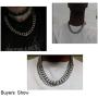 Hip Hop Mens Choker Stainless Steel Miami Chain Curb Cuban Link Rapper Necklace Jewelry with Tail