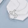 Necklace Holder Sterling Silver Love Heart Horse Pendant Necklace Ring Keeper Holder Jewelry Gifts for Women Girls Nurse Mother Daughter Wife Girlfriend