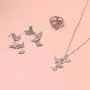 AOBOCO Dancing Butterflies Earrings Sterling Silver Earrings Embellished with Crystal from Austria, Hypoallergenic Dangle Drop Earrings, Fine Jewelry Gifts for Women