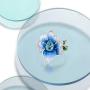 Santuzza Heart Shape Flower Rings 925 Sterling Silver Exquisite Blue Clover Enamel Ring Fine Jewelry for Women