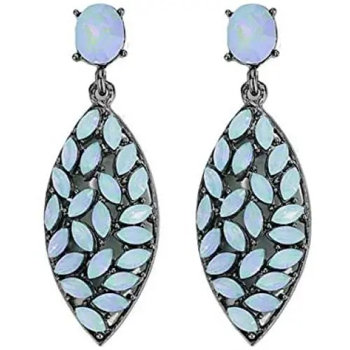mecresh Pink Vintage Dangle Earrings Marquise Cubic Zirconia Leaf Hollow Drop Earrings for Women Girl…