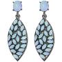 mecresh Pink Vintage Dangle Earrings Marquise Cubic Zirconia Leaf Hollow Drop Earrings for Women Girl…
