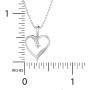 IGI Certified Diamond & Sterling Silver Heart Pendant with 18'' Chain