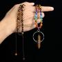 JOVIVI Natural 7 Chakra Gemstone Healing Crystals Necklace Wire Wrapped Crystal Quartz Double Pointed Hexagonal Prism Pendant Reiki Energy Balancing