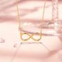 Carleen 14K Solid Real Gold Well Crafted Small Cute Infinity Pendant Necklace Dainty Simple Fine Jewelry Gifts for Women Girls Teens with 16+2 Solid Gold Chain，19x8mm