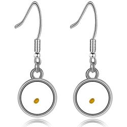 Uloveido Charms Real Mustard Seed Earrings for Women Girls, Stainless Steel Dangle Drop Earrings Y582