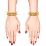 Efulgenz Indian Bollywood CZ Crystal Rhinestone Gold Plated Multicolor Beaded Wedding Bridal Bracelet Bangle Set Jewelry
