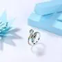 Jewmon Peacock Ring Rose Flower Ring Animal Lizard Ring Adjsutable Band for Women Girls Sterling Silver Cute Penguin Celtic Butterfly Spider Web Necklace Animal Jewelry Valentines Day Gifts