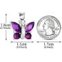 Dletay Cremation Jewelry for Ashes Crystal Butterfly Shape Stainless Steel Pendant Urn Necklace Keepsake for Women with Filling Kits