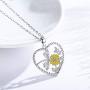 CHENGHONG Dragonfly Necklace 925 Sterling Silver Heart Sunflower Pendant Necklace Dragonfly Jewelry Gifts for Women Girls