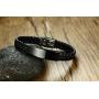 XUANPAI Personalized Custom Medical Alert Emergency Braided Leather Wristband ICE ID Bracelet for Men Boys