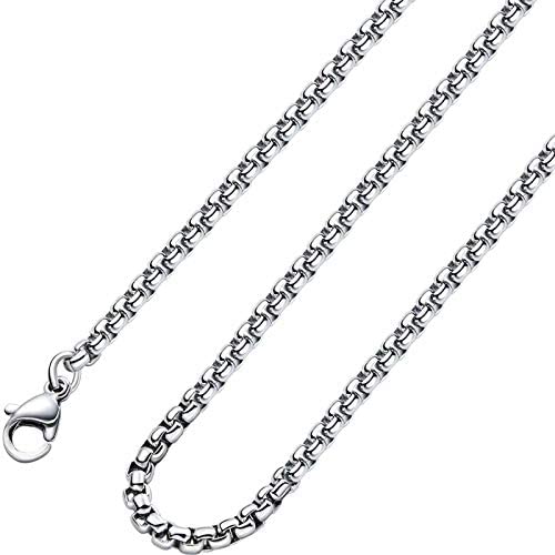 2mm-7mm 16-38In Stainless Steel Rolo Chain Necklace Crude Chain Necklace for Men Women Jewelry