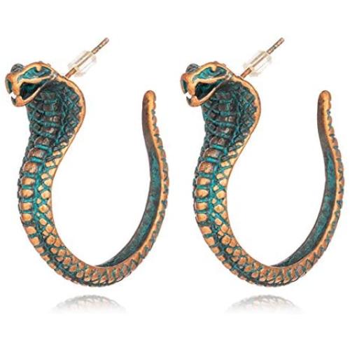Vintage Punk Snake Cobra Stud Earrings for Women Animal Snake Dangle Drop Earrings Jewelry
