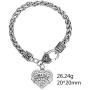 Skyrim Fashion Heart-Shape Comadre Words with Clear Crystal Wheat Chain Bracelet Jewelry
