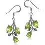 Silvershake 5.52ct. Natural Peridot 925 Sterling Silver Leaf Dangle Hook Earrings Silvershake 5.52ct. Natural Peridot 925 Sterling Silver Leaf Dangle Hook Earrings