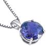 14 Karat White Gold Round Cut 2.35 Carats Created Alexandrite Pendant