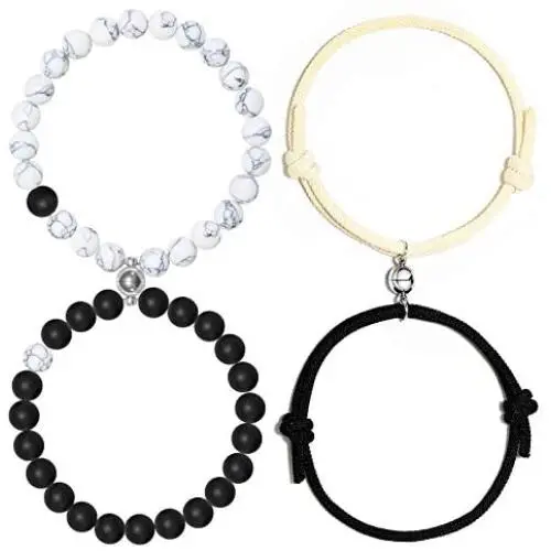 4PCS Couples Bracelets Magnetic Attraction Matching Bracelets for Couples Connect Bracelet for Him and Her Couples Gifts Natural Volcanic Stone King&Queen Crown Beads Bracelets Couples Jewelry Gift 4PCS Couples Bracelets Magnetic Attraction Matching Bracelets for Couples Connect Bracelet for Him and Her Couples Gifts Natural Volcanic Stone King&Queen Crown Beads Bracelets Couples Jewelry Gift