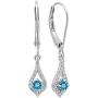 Dazzlingrock Collection 10K Round Gemstone & White Diamond Ladies Dangling Drop Earrings, White Gold Dazzlingrock Collection 10K Round Gemstone & White Diamond Ladies Dangling Drop Earrings, White Gold