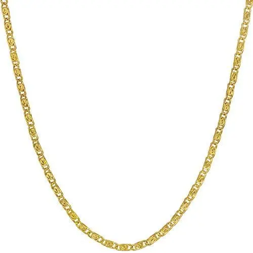 LIFETIME JEWELRY Scroll Link Chain Necklace 24k Real Gold Plated for Men & Women LIFETIME JEWELRY Scroll Link Chain Necklace 24k Real Gold Plated for Men & Women