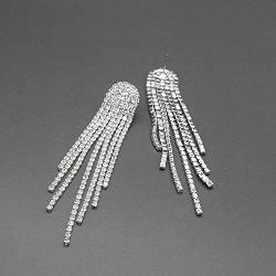 DUOC Bridal Crystal Teardrop Necklace Earrings Bracelet Jewelry Set Wedding Prom