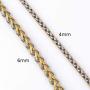 Stainless Steel 2 Tone Silver Gold Color Wheat Chain Link Bracelet 4mm 6mm 7 8 9 inches