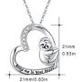 JUSTKIDSTOY Sloth Necklace Sterling Silver “Slow Down Be Happy” Slider Sloths Stuffed Animal Pendant Jewelry Charm Gifts for Women