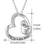 JUSTKIDSTOY Sloth Necklace Sterling Silver “Slow Down Be Happy” Slider Sloths Stuffed Animal Pendant Jewelry Charm Gifts for Women